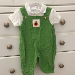 Petit Pomme Pumpkin Overalls